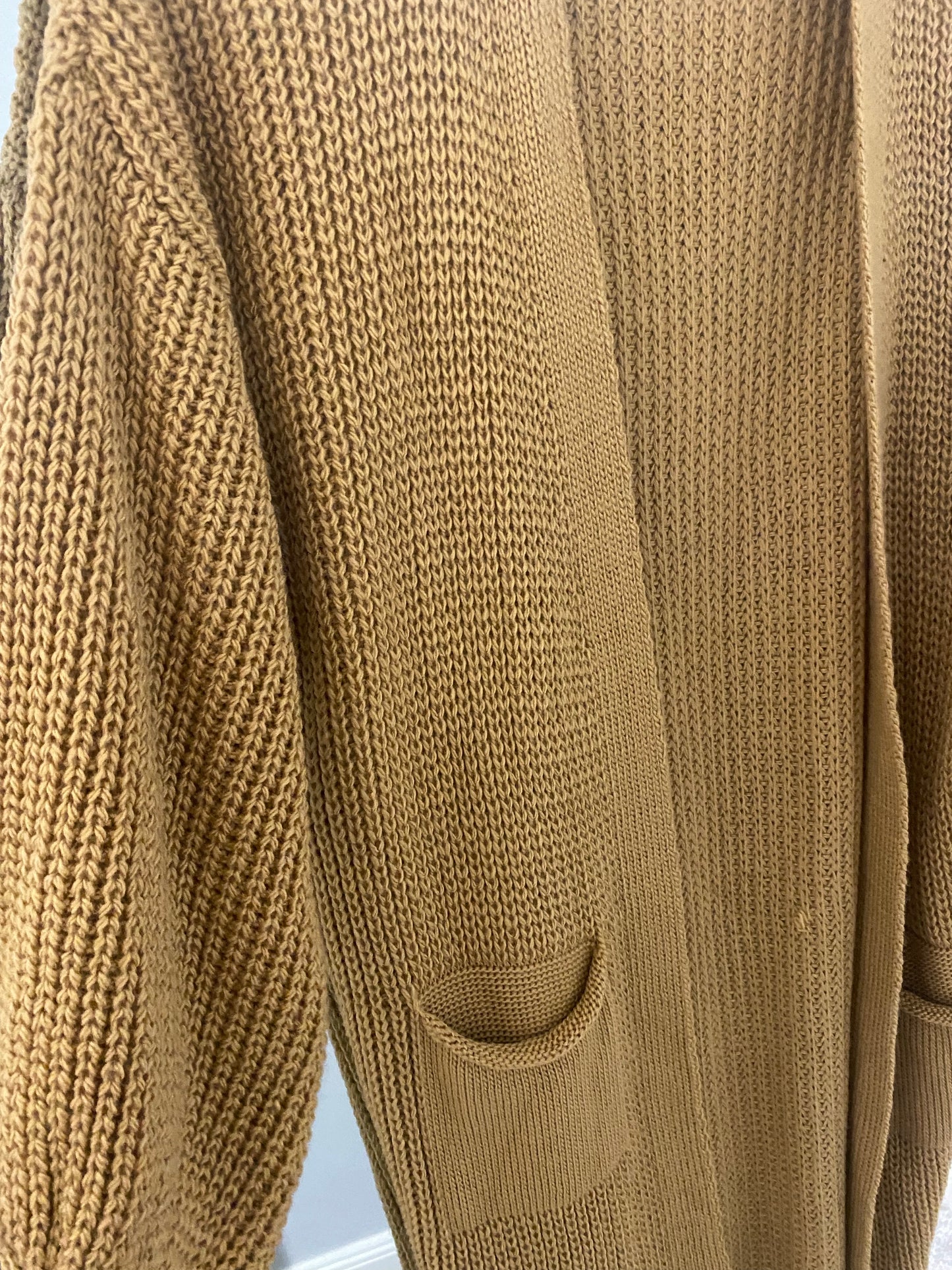Longline Knit Cardigan Tan