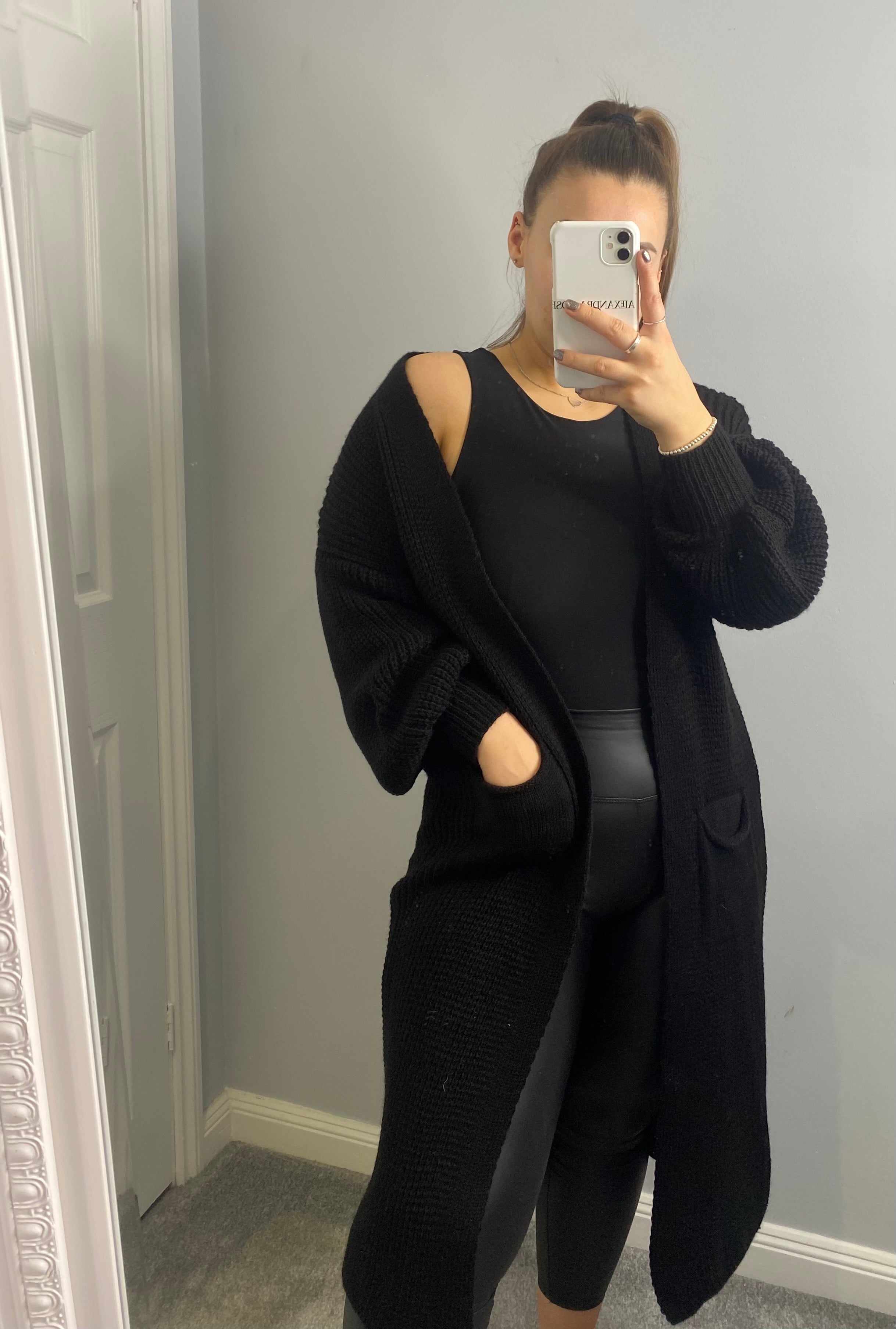 Longline black hot sale cardigan uk