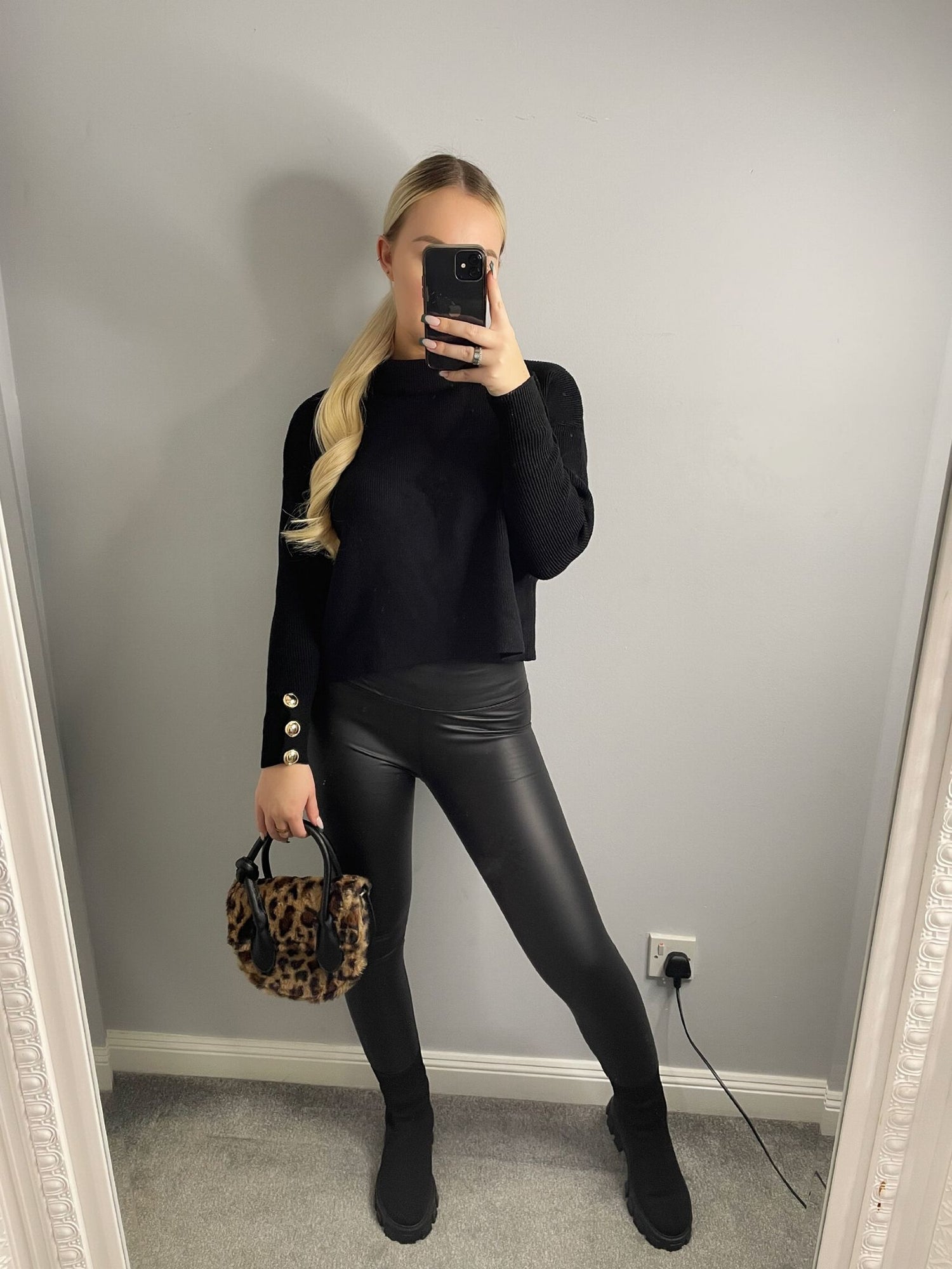 Spanx Faux Leather Leggings - Black | very.co.uk