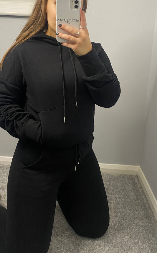 Ruched Tracksuit Black