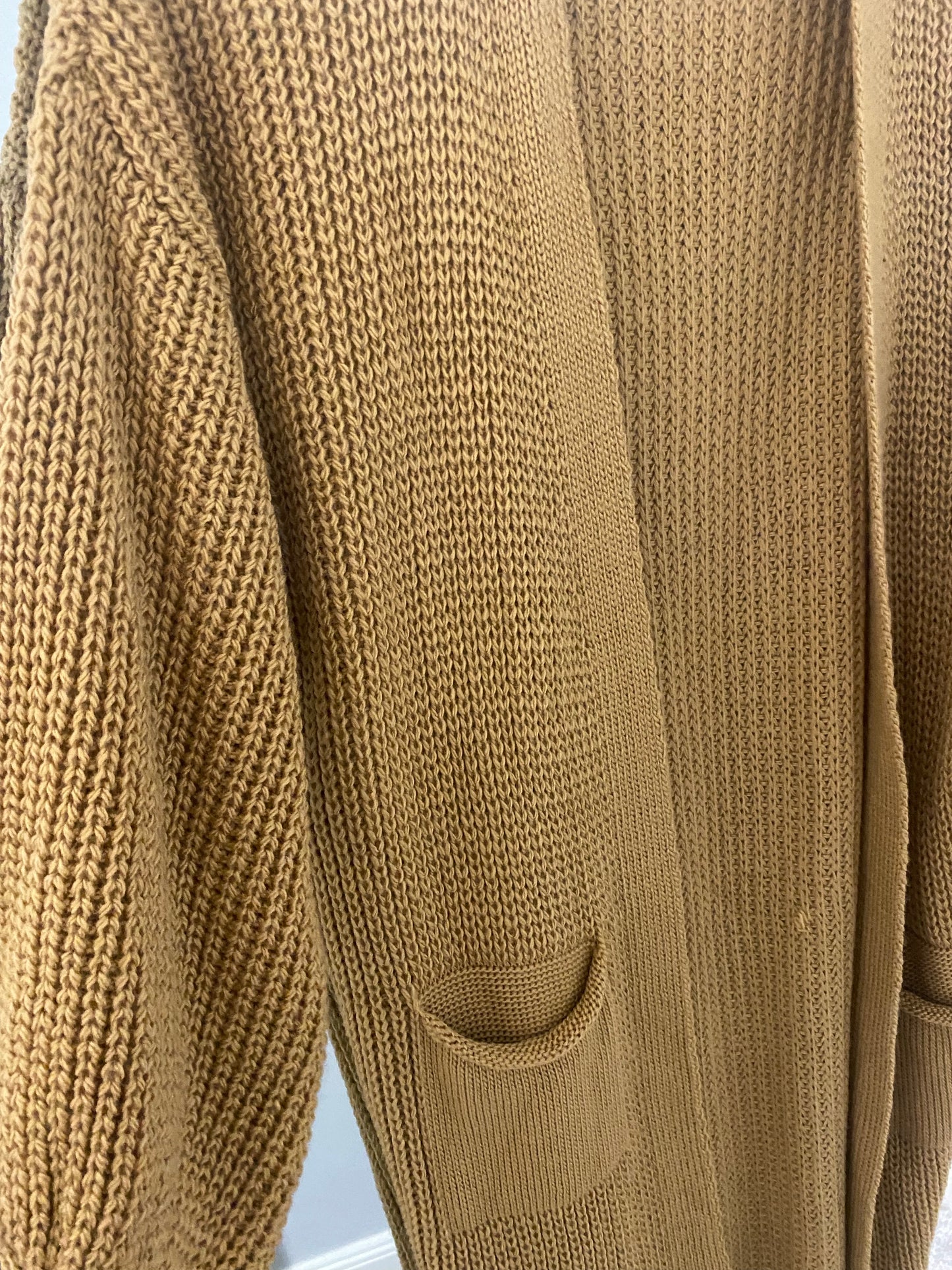 Longline Knit Cardigan Tan